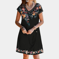 Black Floral Summer Dress - Sofia-XS-State of Style