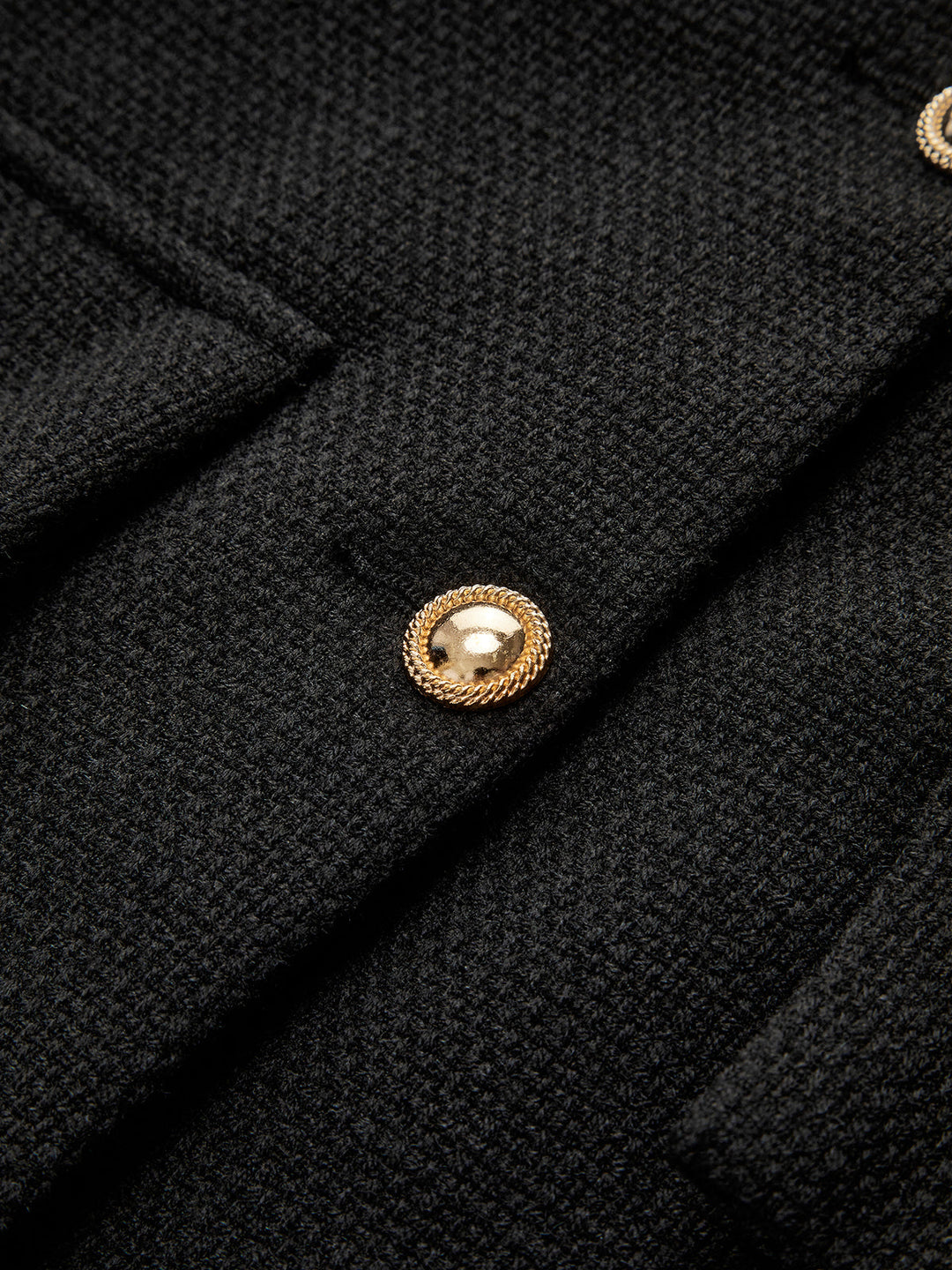 Black Gold Button Tweed Blazer - Camille-XS-State of Style