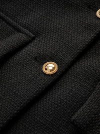 Black Gold Button Tweed Blazer - Camille-XS-State of Style