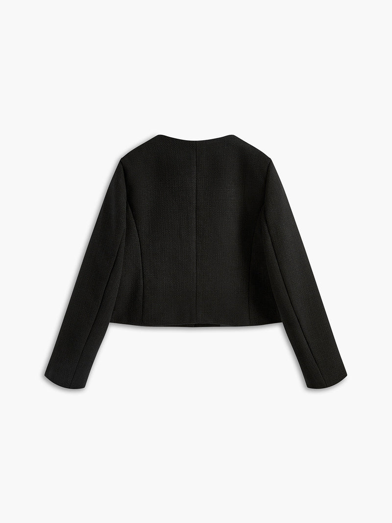 Black Gold Button Tweed Blazer - Camille-XS-State of Style