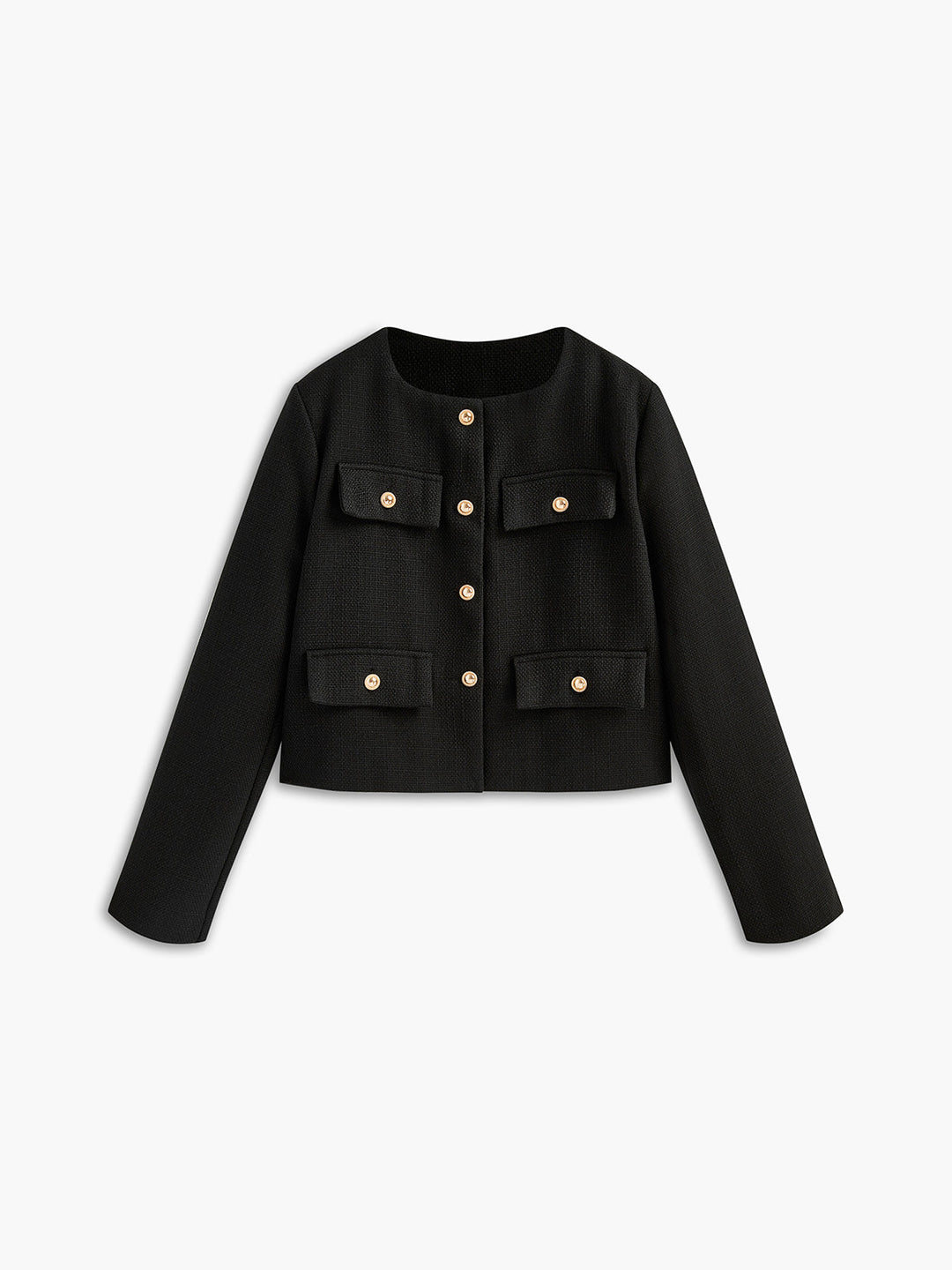Black Gold Button Tweed Blazer - Camille-XS-State of Style