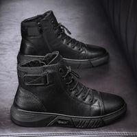 Black Handmade Leather Boots for Men - ShadowStep-Black-6.0-State of Style