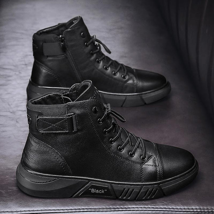 Black Handmade Leather Boots for Men - ShadowStep-Black-6.0-State of Style