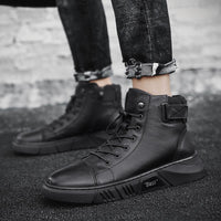 Black Handmade Leather Boots for Men - ShadowStep-Black-6.0-State of Style