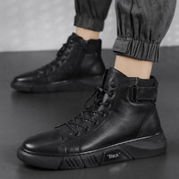 Black Handmade Leather Boots for Men - ShadowStep-Black-6.0-State of Style
