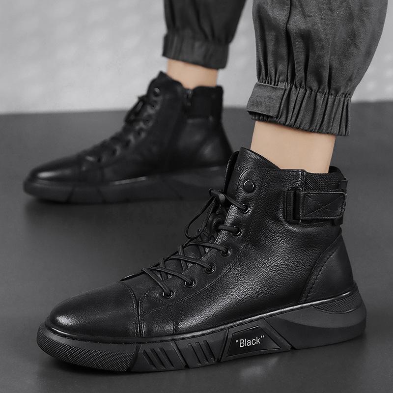 Black Handmade Leather Boots for Men - ShadowStep-Black-7-State of Style