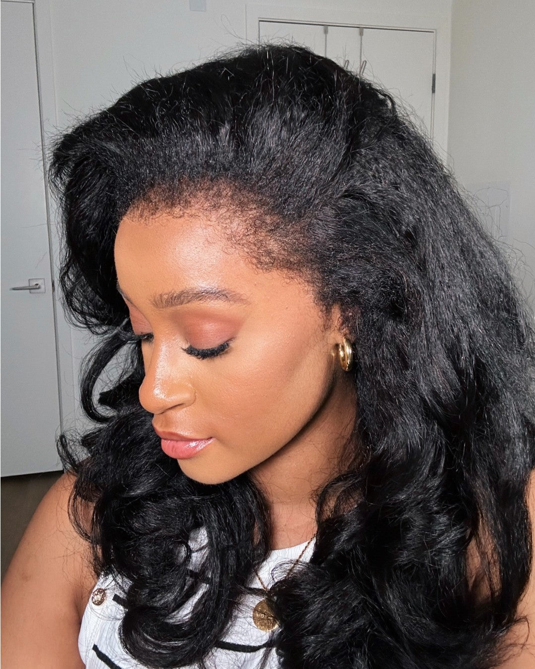 Black HD Lace Wig with Body Wave & Curly Edges – Amara-State of Style