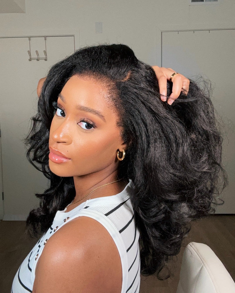 Black HD Lace Wig with Body Wave & Curly Edges – Amara-State of Style