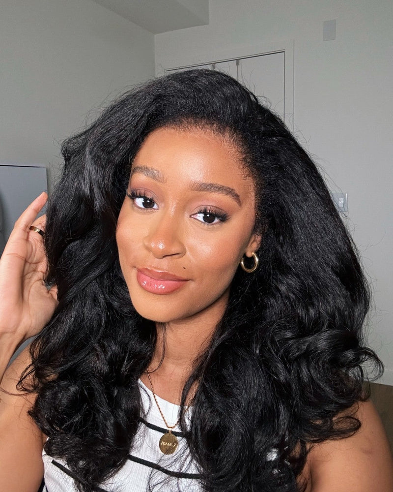Black HD Lace Wig with Body Wave & Curly Edges – Amara-State of Style