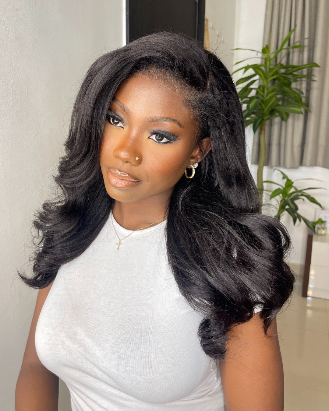 Black HD Lace Wig with Body Wave & Curly Edges – Amara-State of Style