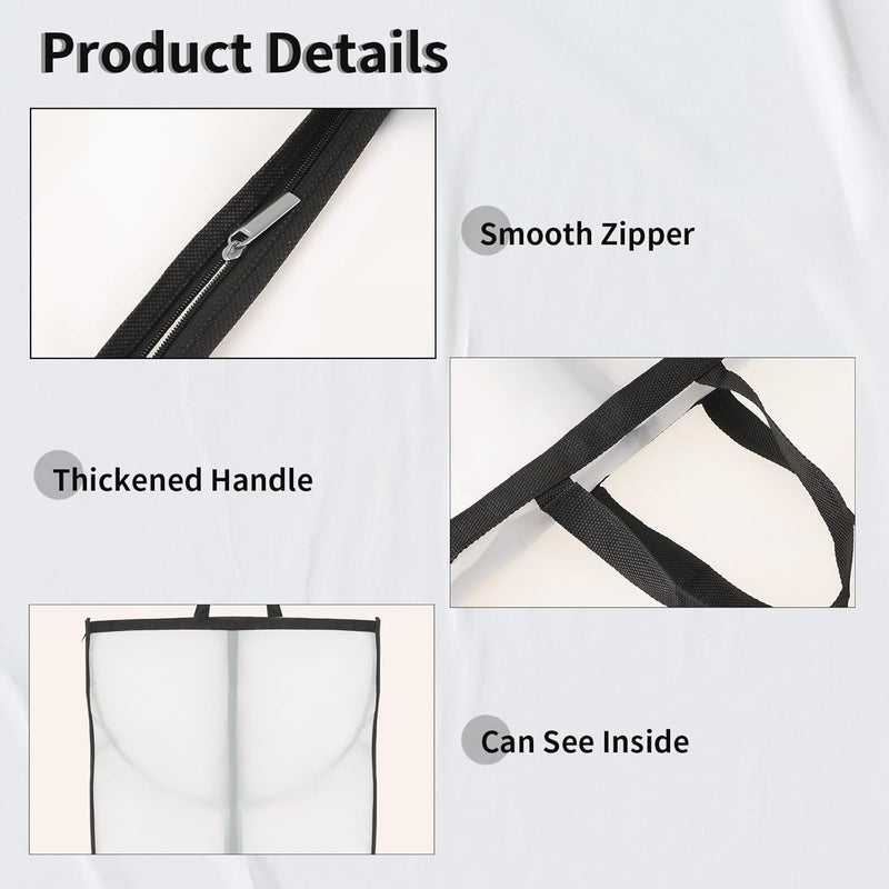 Long Garment Storage Cover – 180cm Dress Bag with Zipper & Window (Buy 1, Get 1 FREE)