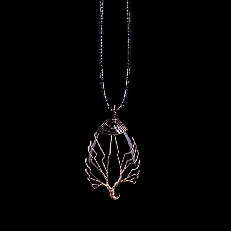 Black Obsidian Drop Necklace - Eryna-State of Style