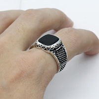 Black Onyx Silver Ring for Men - Max-57mm-State of Style