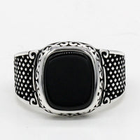 Black Onyx Silver Ring for Men - Max-57mm-State of Style
