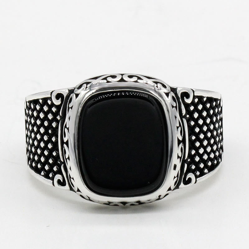 Black Onyx Silver Ring for Men - Max-57mm-State of Style