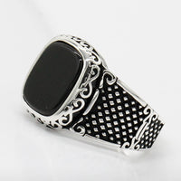 Black Onyx Silver Ring for Men - Max-57mm-State of Style