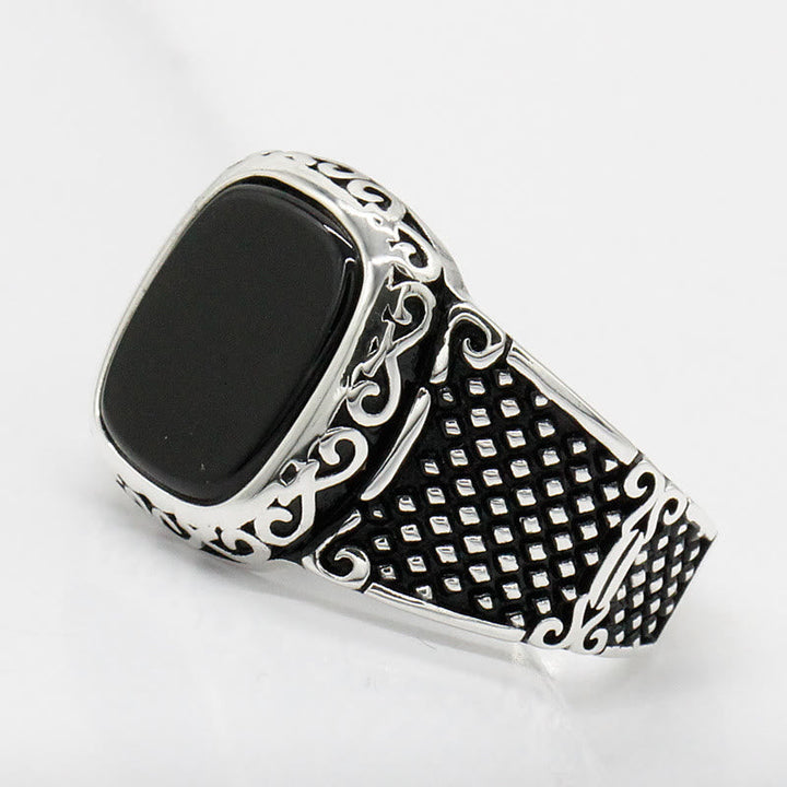 Black Onyx Silver Ring for Men - Max-57mm-State of Style