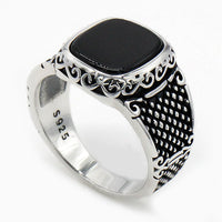 Black Onyx Silver Ring for Men - Max-57mm-State of Style