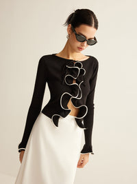 Black Skinny Ruffle Cardigan for Women - Isabella-XS-State of Style