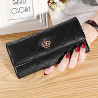 Argyle Pattern Triple Fold Wallet with Royal Gold Accent