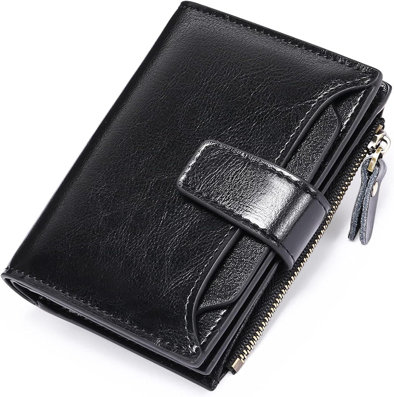 Compact Multi-Functional Leather Wallet – RFID Blocking