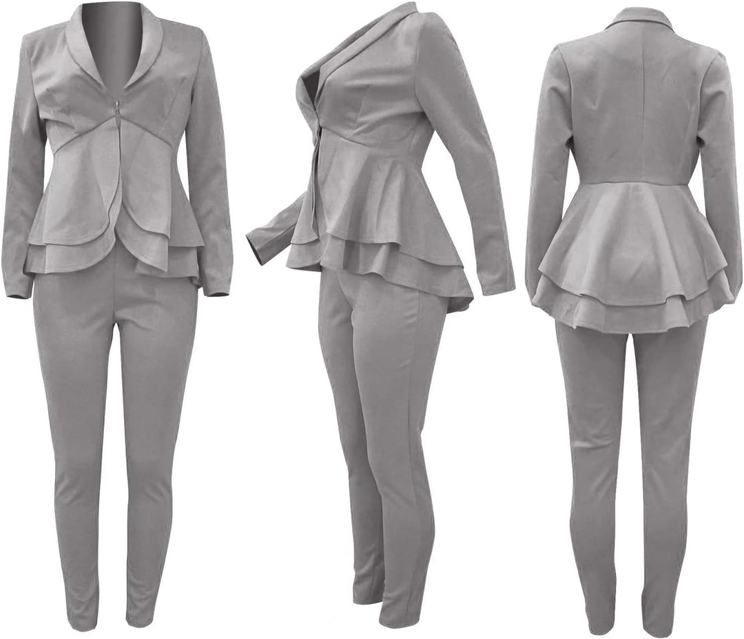 Blazer and Trousers Set - Faylinn-Blue-S-State of Style