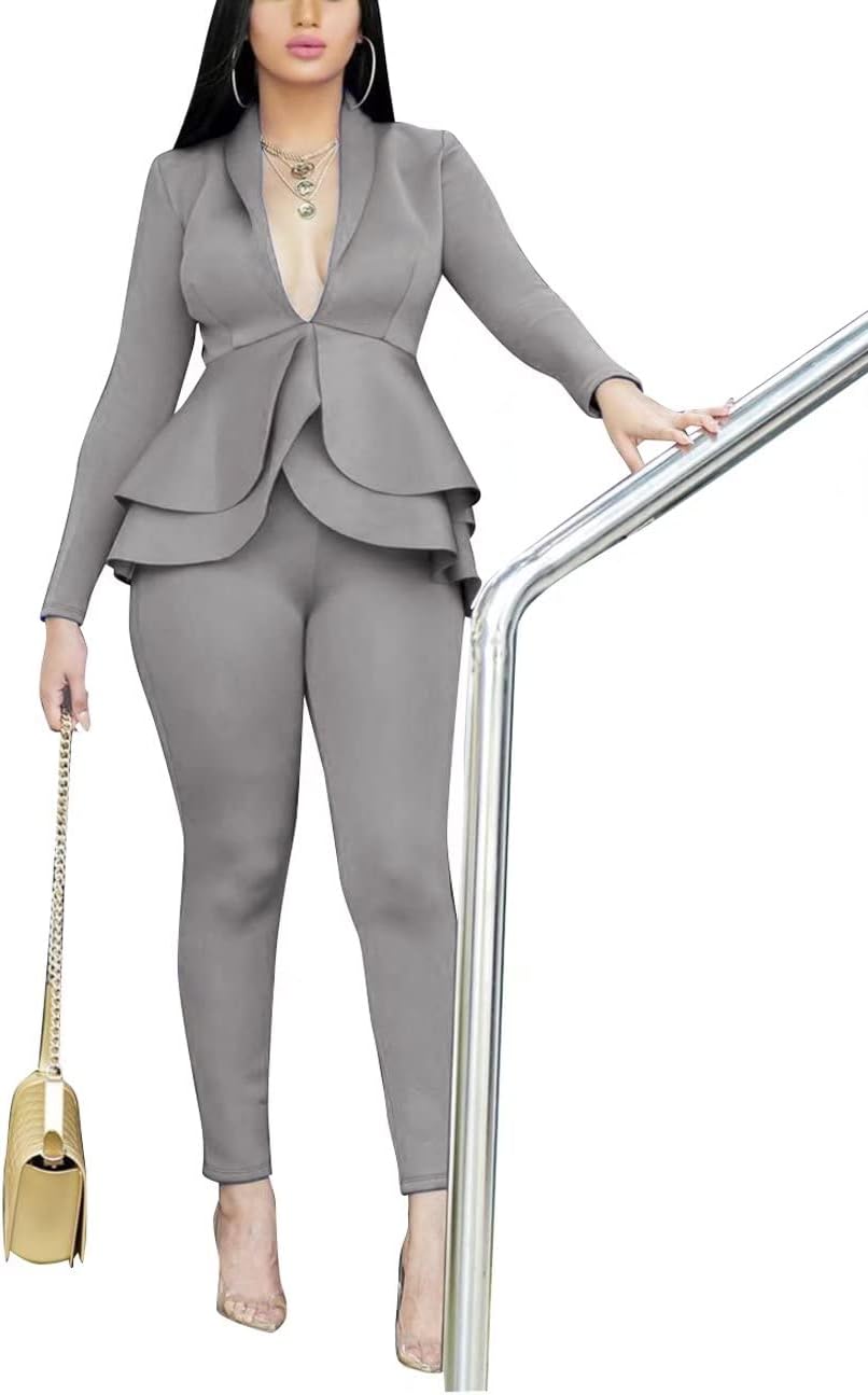 Blazer and Trousers Set - Faylinn-Blue-S-State of Style