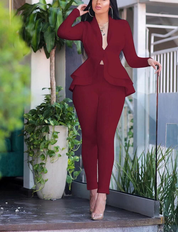 Blazer and Trousers Set - Faylinn-Blue-S-State of Style