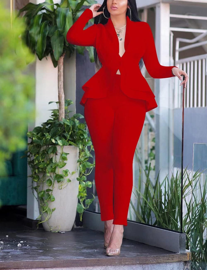 Blazer and Trousers Set - Faylinn-Blue-S-State of Style