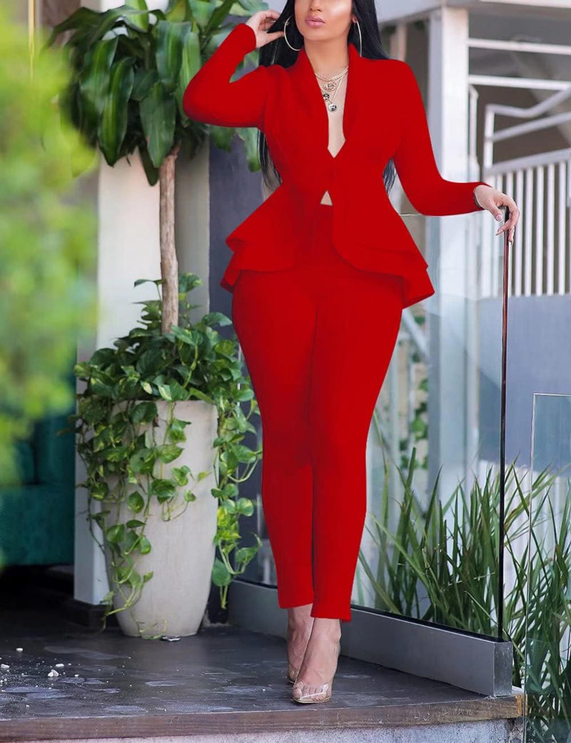 Blazer and Trousers Set - Faylinn-Blue-S-State of Style