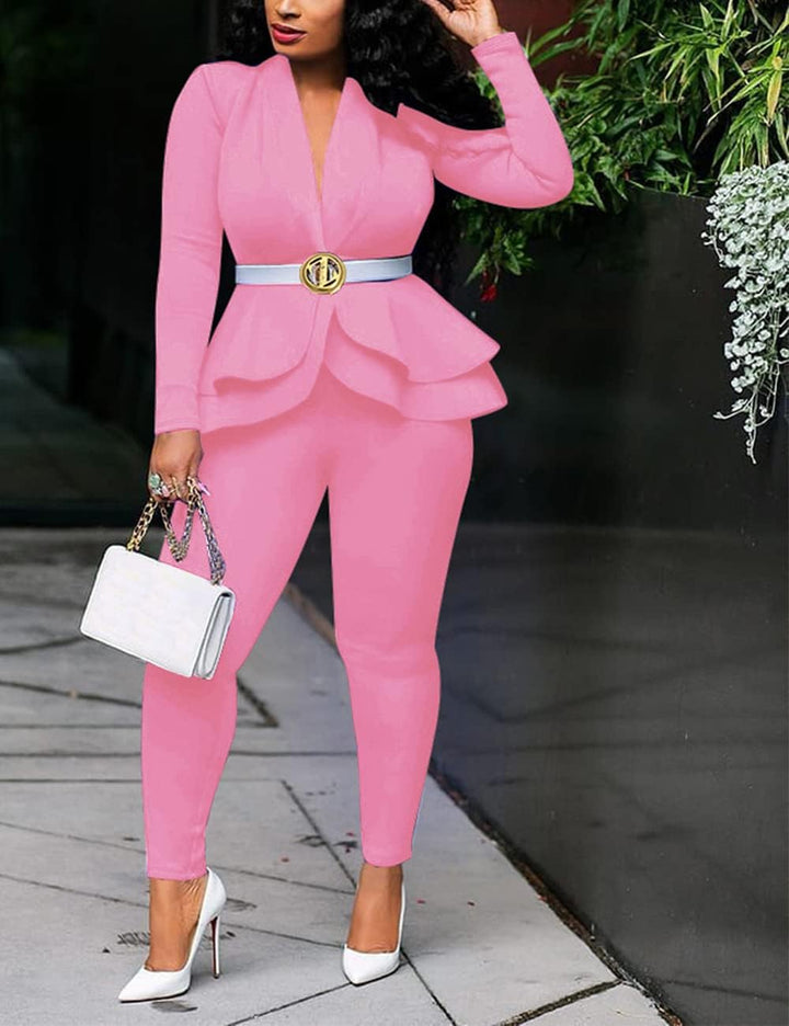 Blazer and Trousers Set - Faylinn-Blue-S-State of Style