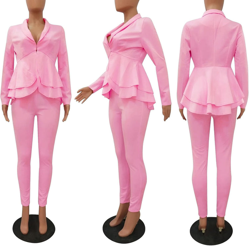 Blazer and Trousers Set - Faylinn-Blue-S-State of Style