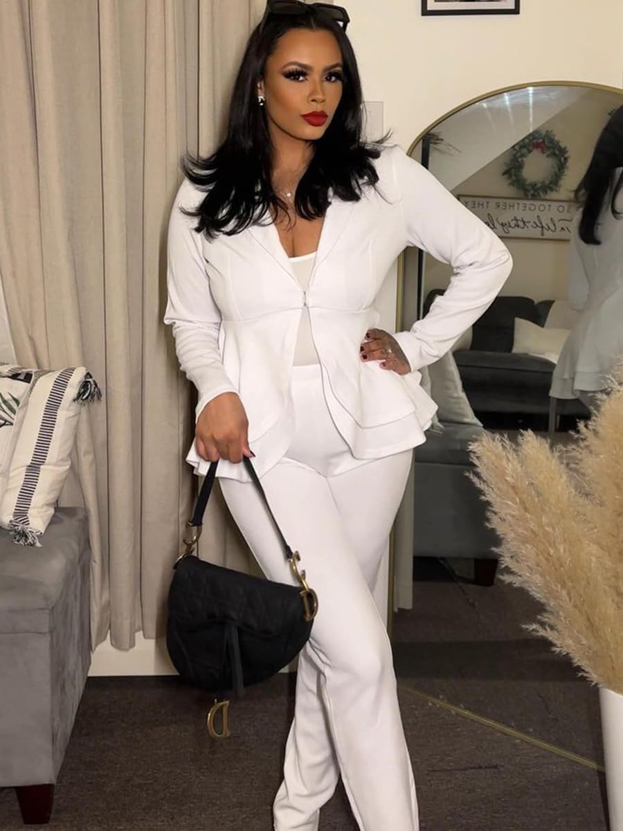 Blazer and Trousers Set - Faylinn-Blue-S-State of Style