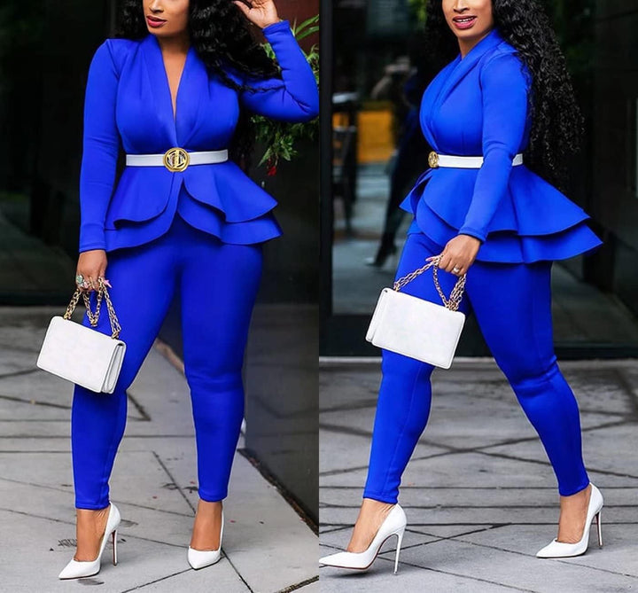 Blazer and Trousers Set - Faylinn-Blue-S-State of Style