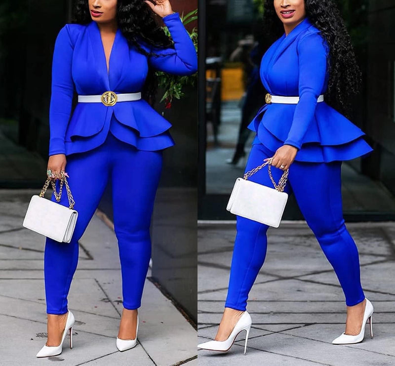 Blazer and Trousers Set - Faylinn-Blue-S-State of Style