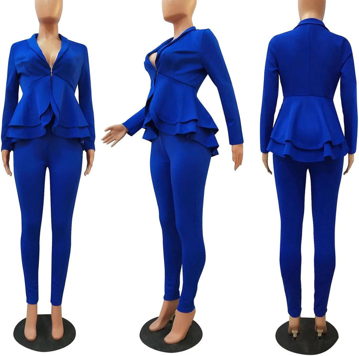 Blazer and Trousers Set - Faylinn-Blue-S-State of Style