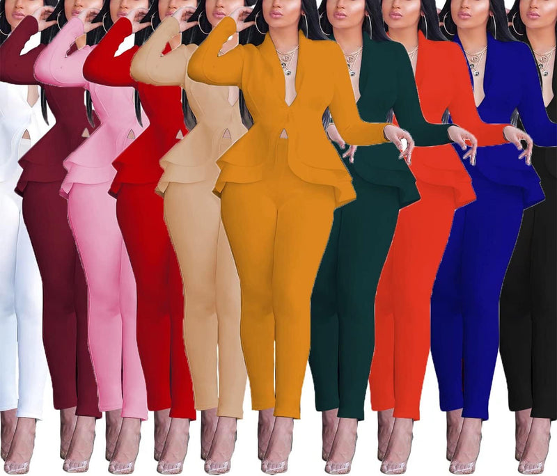 Blazer and Trousers Set - Faylinn-Blue-S-State of Style