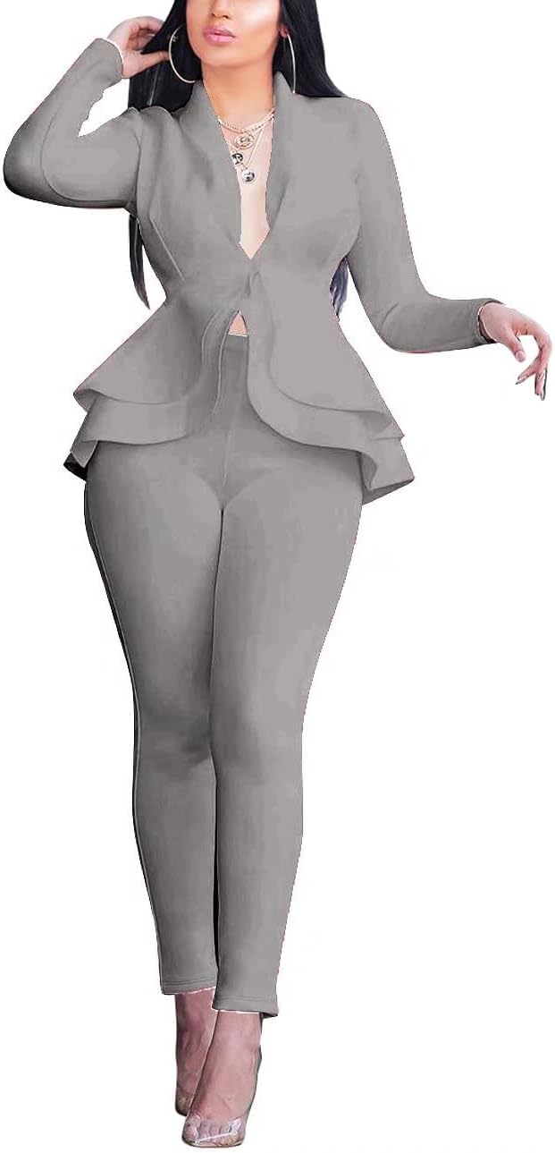 Blazer and Trousers Set - Faylinn-Grey-S-State of Style