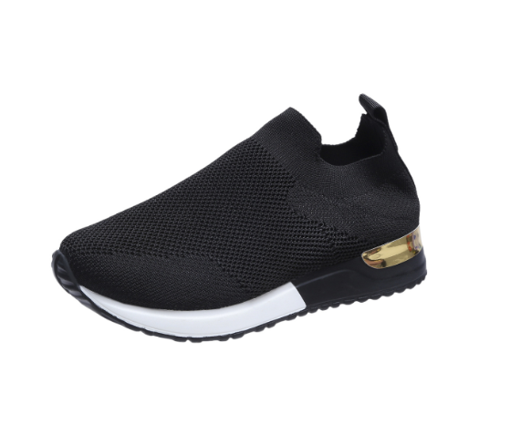 BlissWalk Comfort | Ergonomic Women's Lace-Free Sneakers with Cushioned Heel-Black-3.0-State of Style