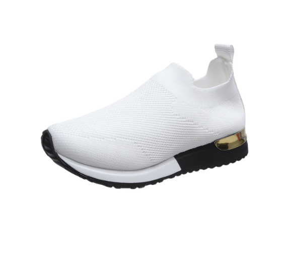 BlissWalk Comfort | Ergonomic Women's Lace-Free Sneakers with Cushioned Heel-White-3.0-State of Style