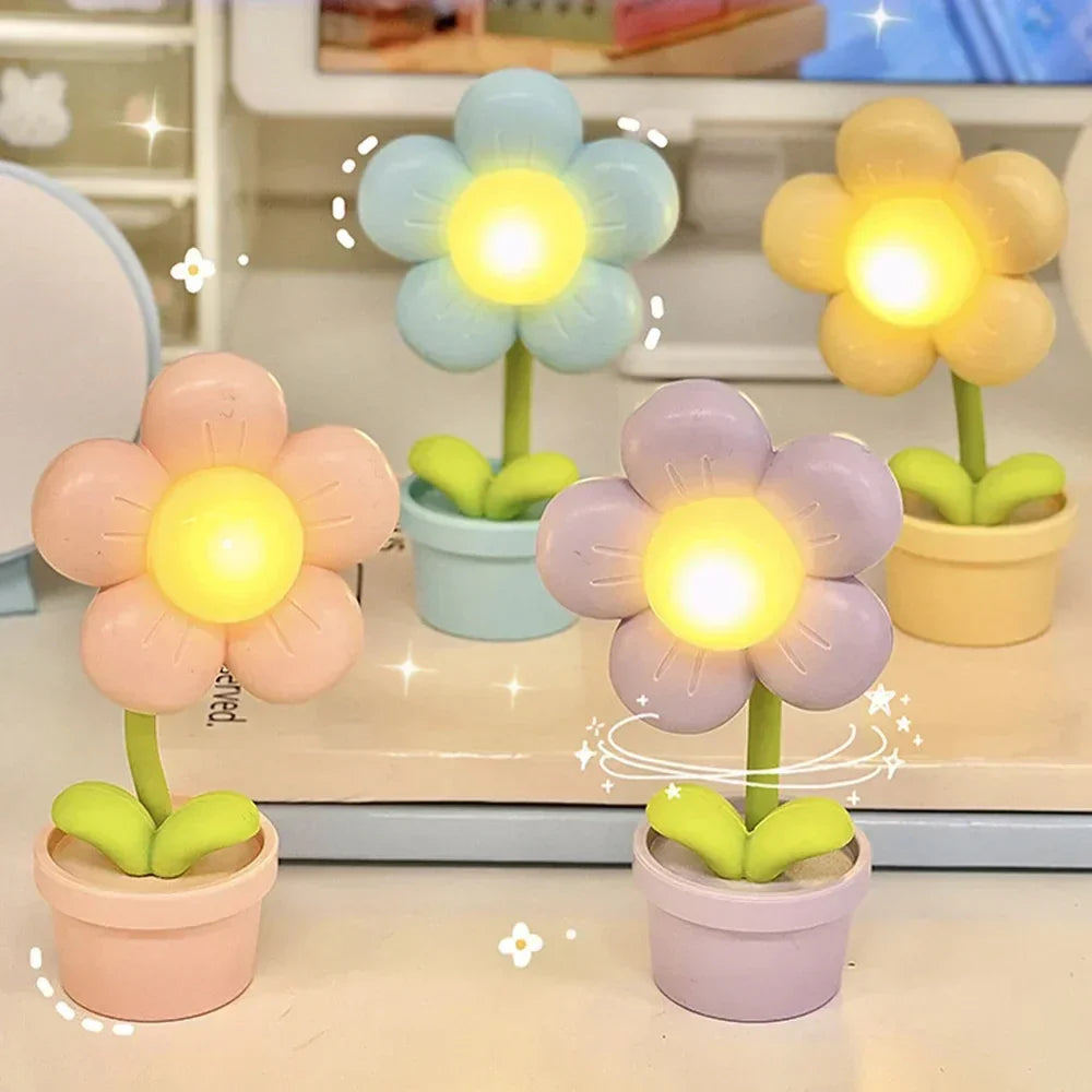 BlossomGlow Small Flower Soothing Table Lamp-Pink-State of Style
