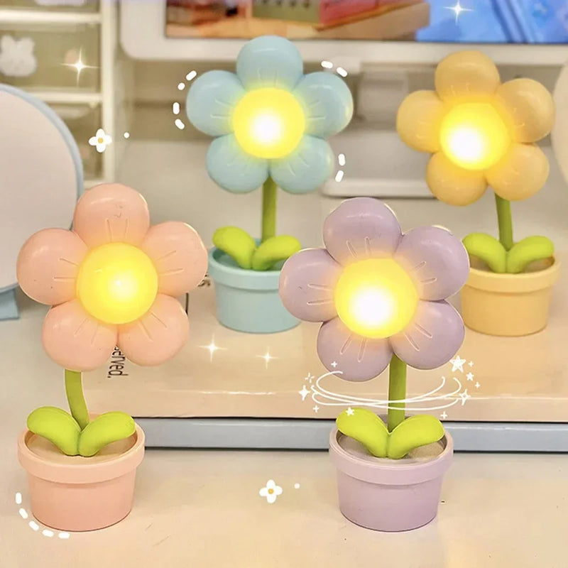BlossomGlow Small Flower Soothing Table Lamp-Pink-State of Style