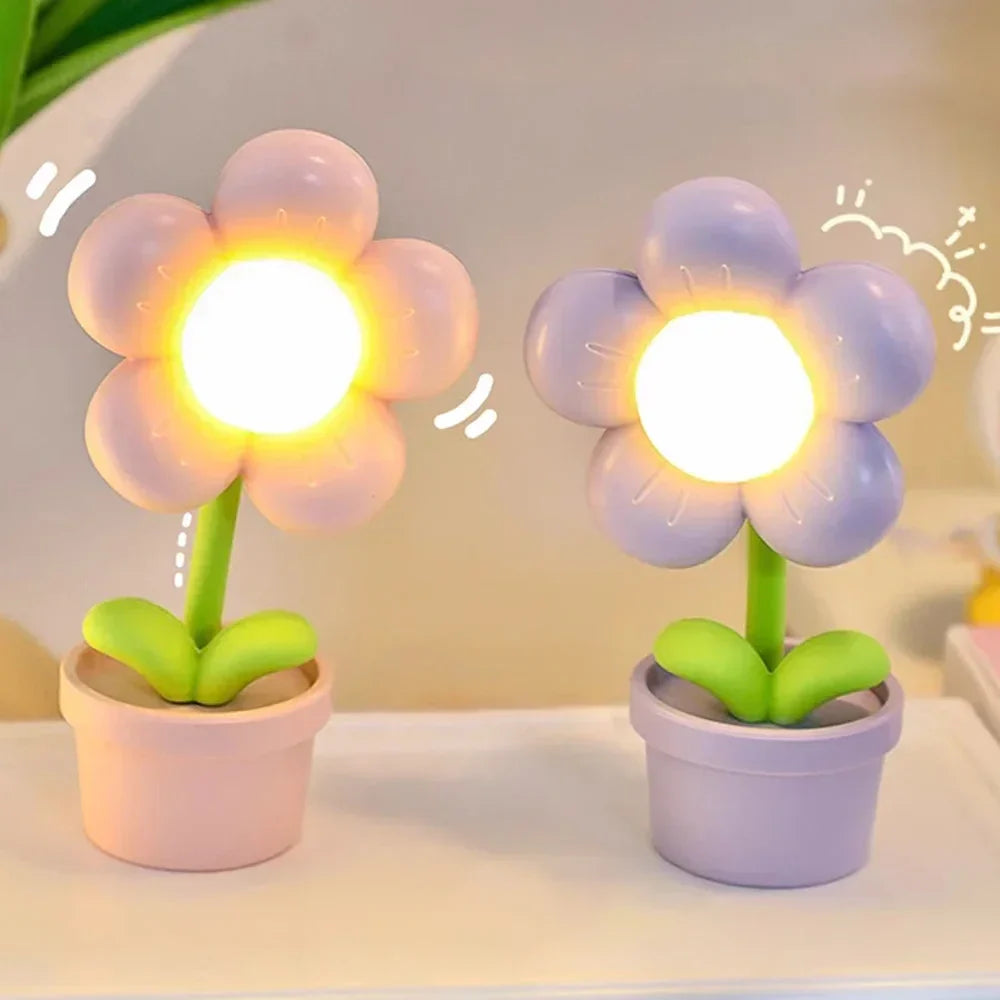 BlossomGlow Small Flower Soothing Table Lamp-Pink-State of Style