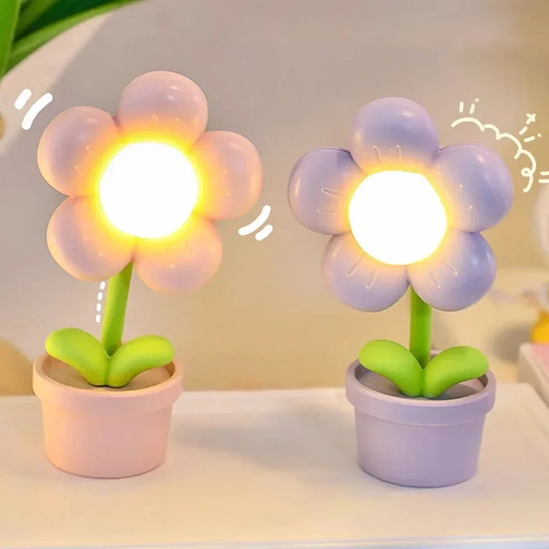 BlossomGlow Small Flower Soothing Table Lamp-Pink-State of Style