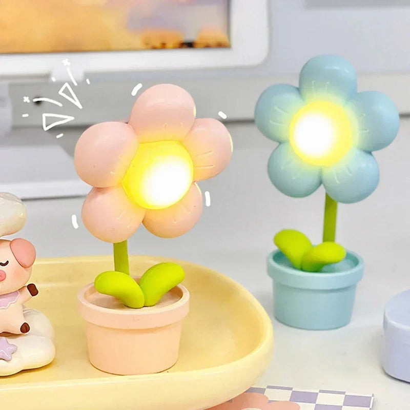 BlossomGlow Small Flower Soothing Table Lamp-Pink-State of Style