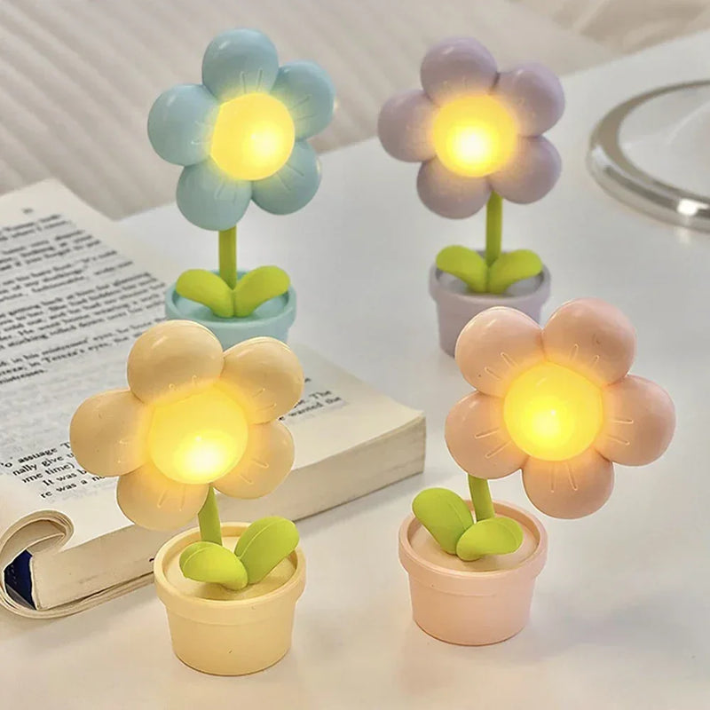 BlossomGlow Small Flower Soothing Table Lamp-Pink-State of Style