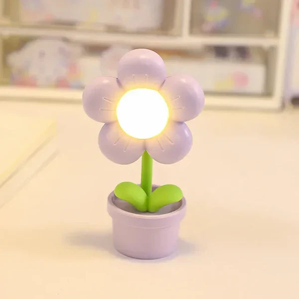 BlossomGlow Small Flower Soothing Table Lamp-Purple-State of Style
