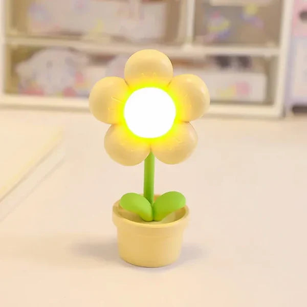 BlossomGlow Small Flower Soothing Table Lamp-Yellow-State of Style