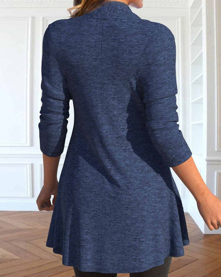 Blouse with Pleated Panels - Adeline-Blue-S-State of Style