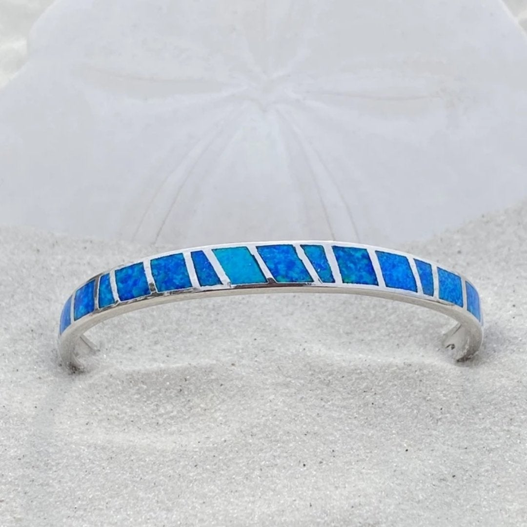 Blue and Silver Opal Bracelet - Isola-State of Style